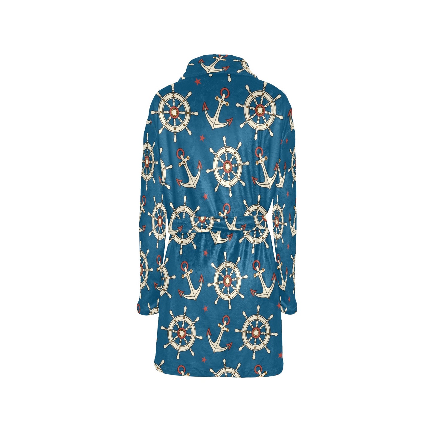 Anchor Pattern Print Design 02 Women's Fleece Robe