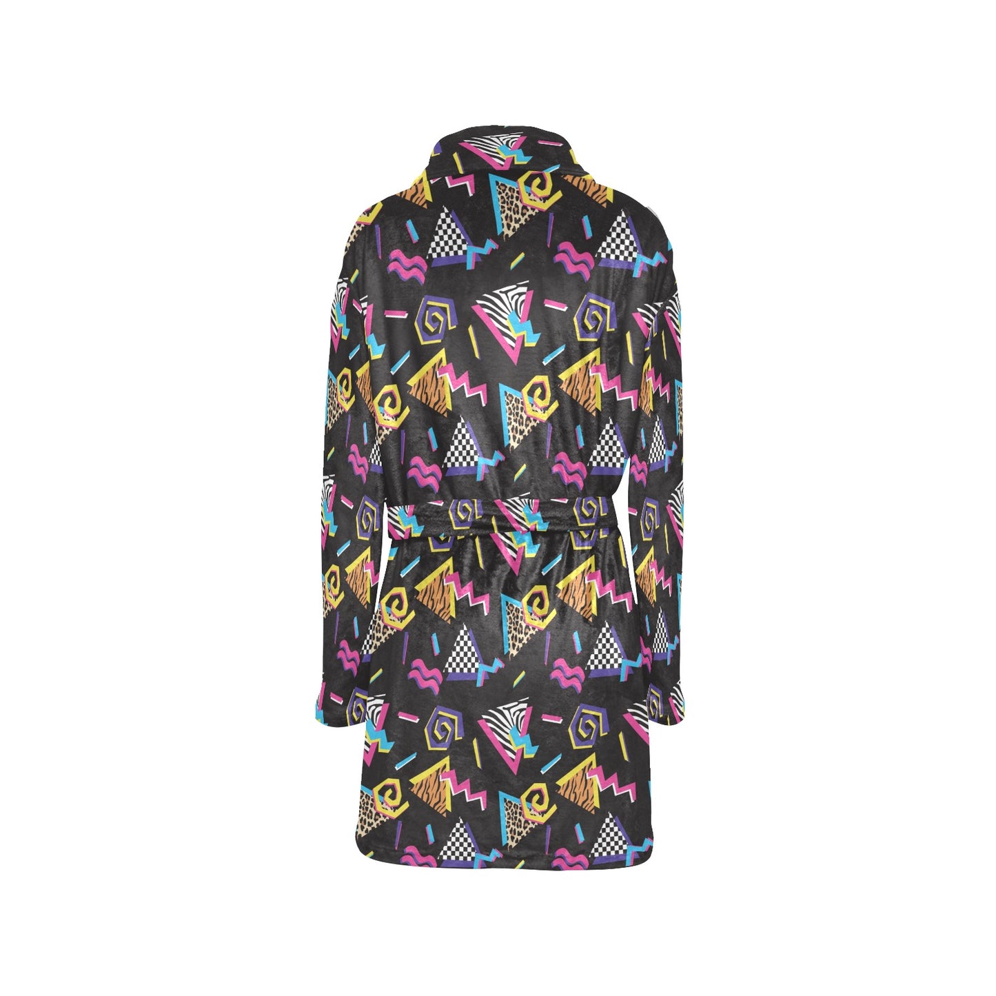 80s Pattern Print Design 3 Women's Fleece Robe