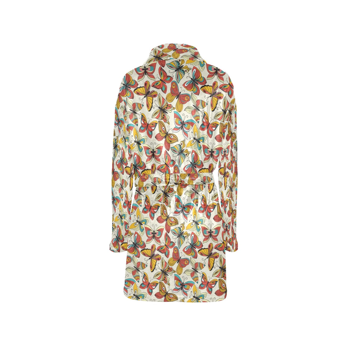 Butterfly Pattern Print Design 02 Women's Fleece Robe