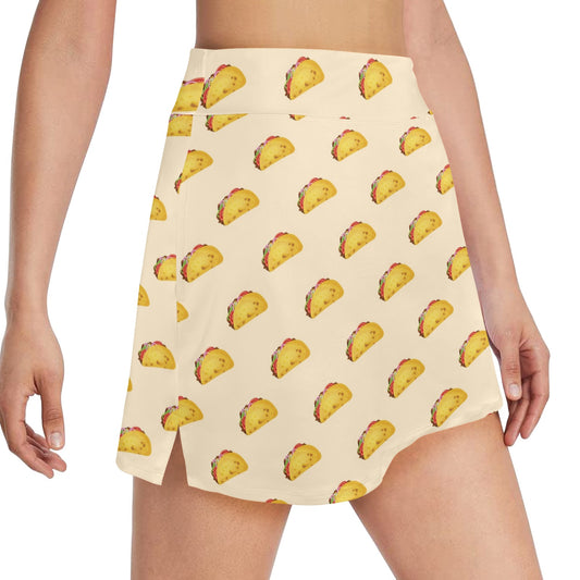 Taco Print Design LKS302 17" Golf & Pickleball Skort with Pockets