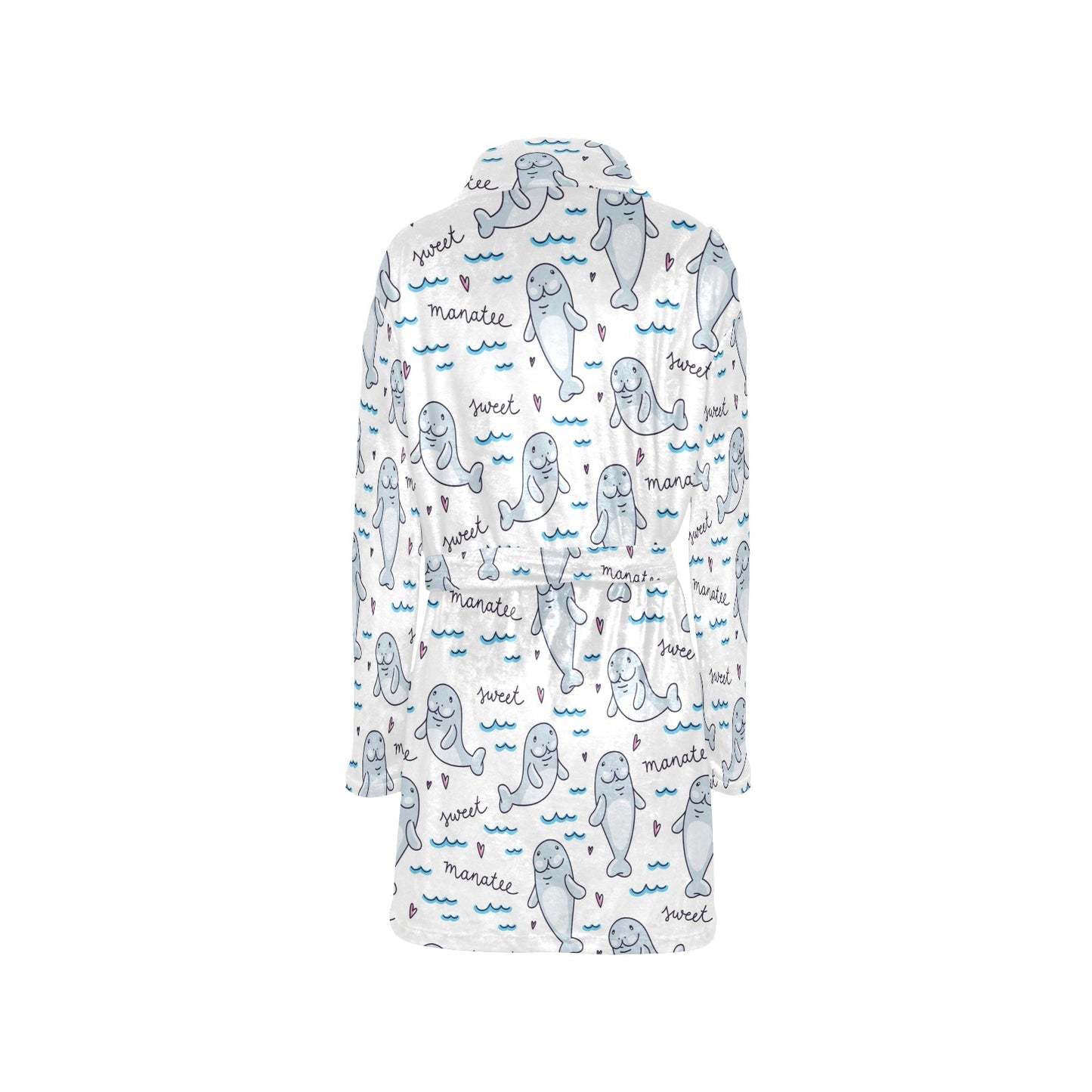 Manatee Baby Pattern Print Design 03 Women's Fleece Robe