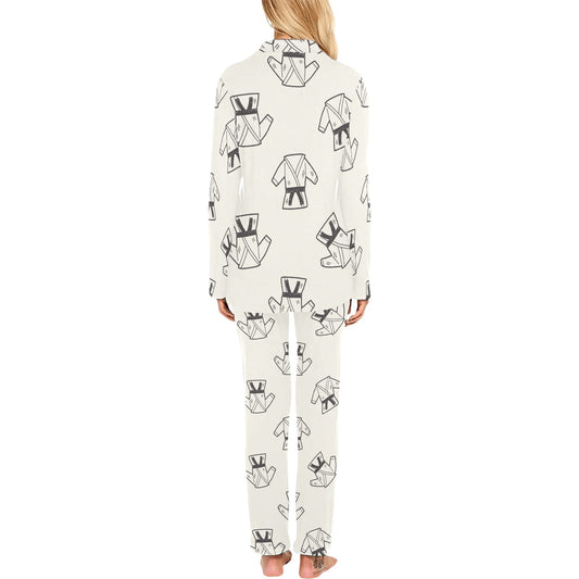 Karate Pattern Print Design 01 Women's Long Pajama Set