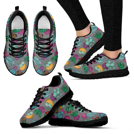 Cactus Colorful Print Pattern Women Sneakers Shoes