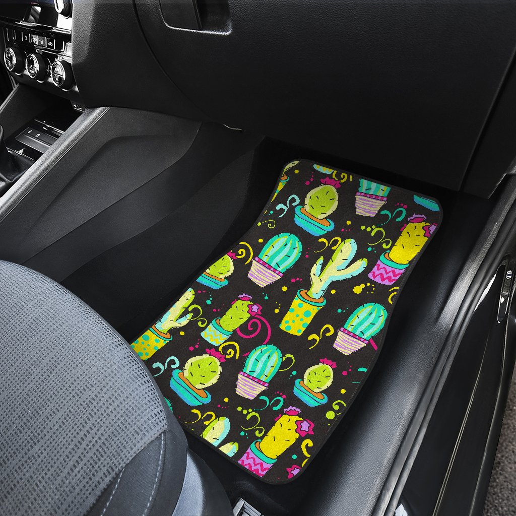 Cactus Neon Style Print Pattern Car Floor Mats
