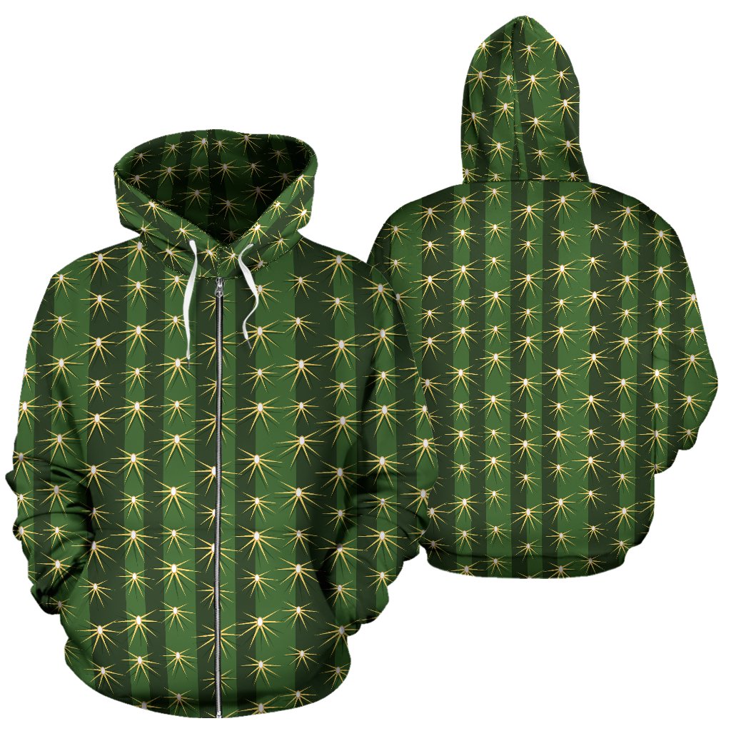 Cactus Skin Print Pattern Zip Up Hoodie
