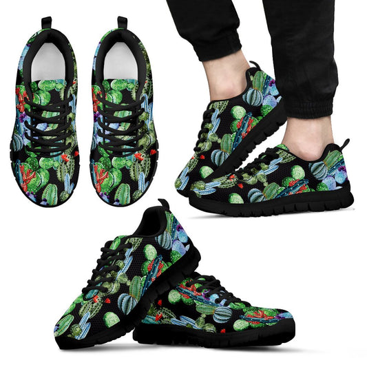 Cactus Watercolor Style Print Men Sneakers Shoes