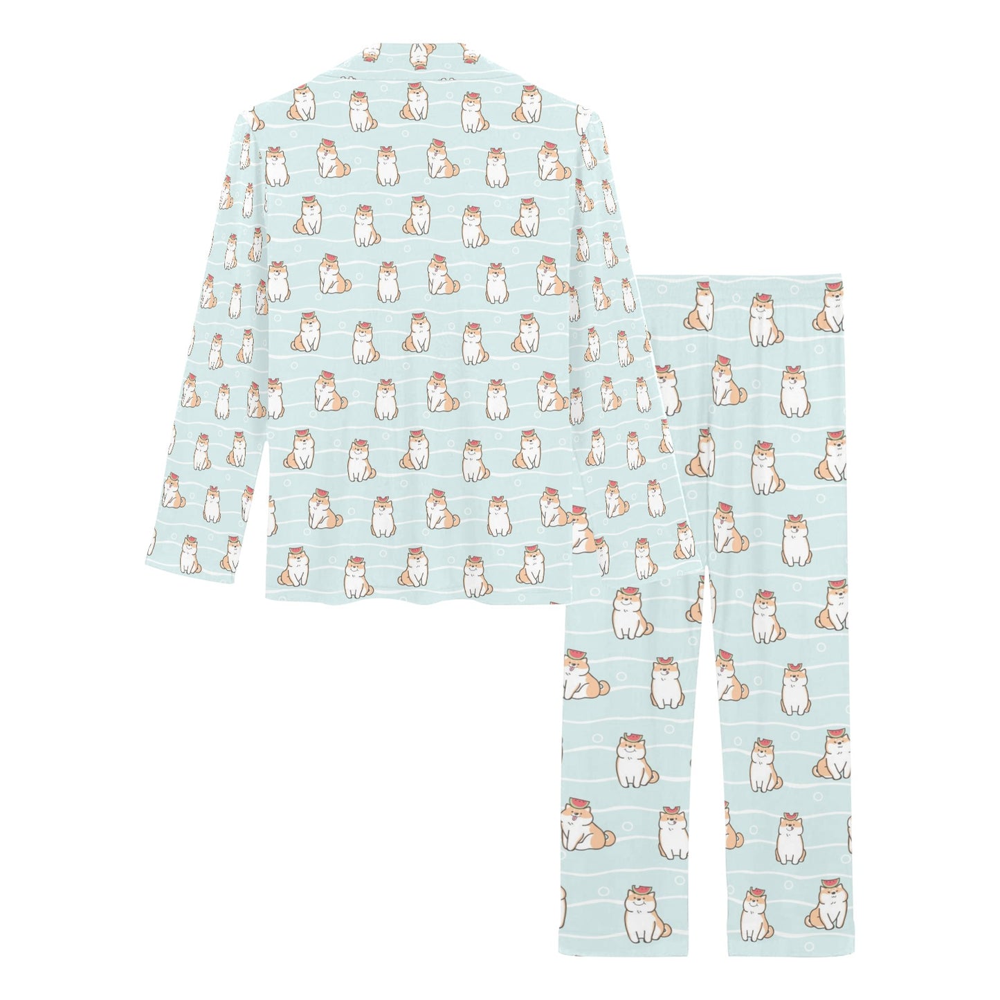 Shiba Inu Print Design LKS3011 Women's Long Pajama Set