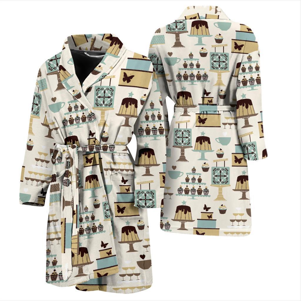 Cake Pattern Print Design 02 Men Bathrobe-JORJUNE.COM