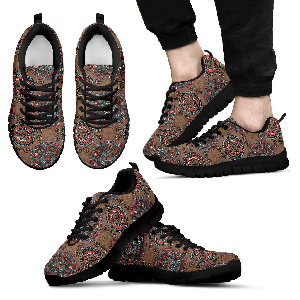 Calendar Aztec Design Print Pattern Men Sneakers Shoes