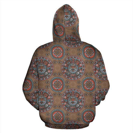 Calendar Aztec Design Print Pattern Pullover Hoodie