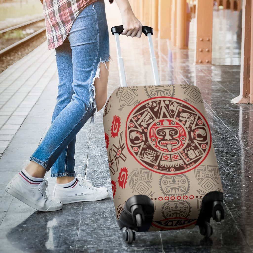 Calendar Aztec Print Pattern Luggage Cover Protector