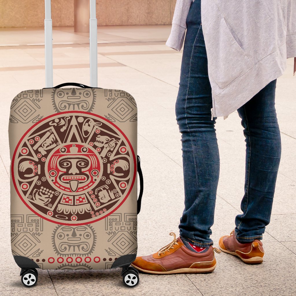 Calendar Aztec Print Pattern Luggage Cover Protector