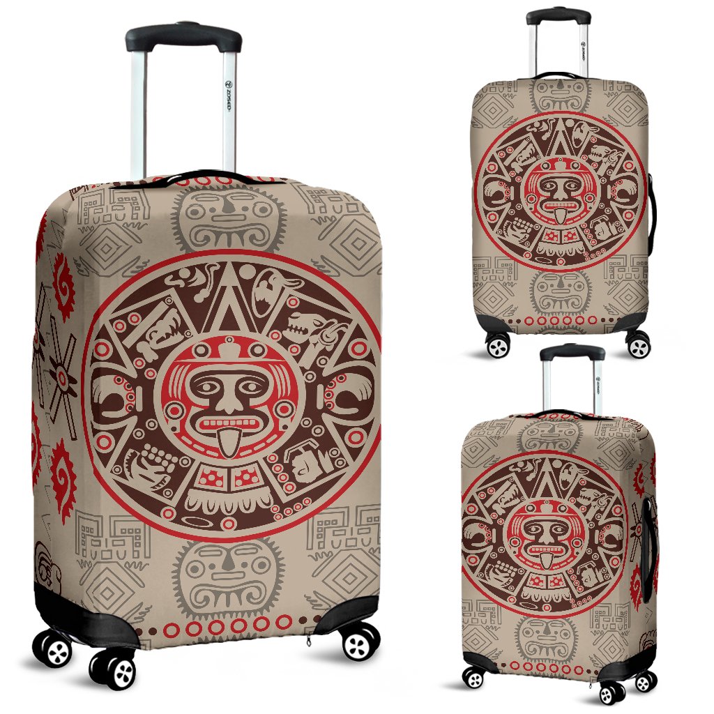 Calendar Aztec Print Pattern Luggage Cover Protector