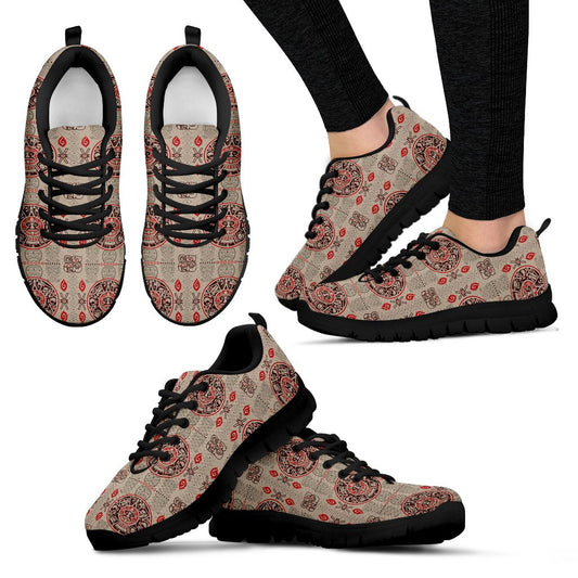 Calendar Aztec Print Pattern Women Sneakers Shoes