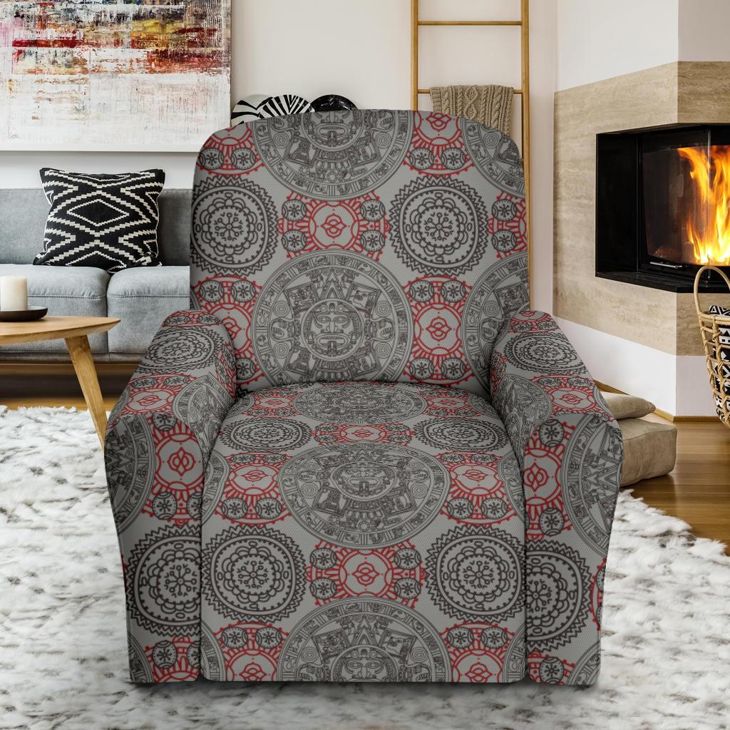Calendar Aztec Style Print Pattern Single Sofa Slipcover -JTAMIGO.COM