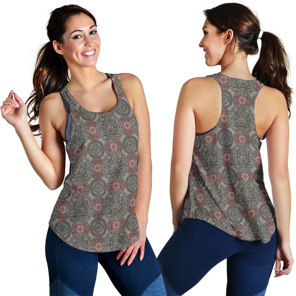 Calendar Aztec Style Print Pattern Women Racerback Tank Top
