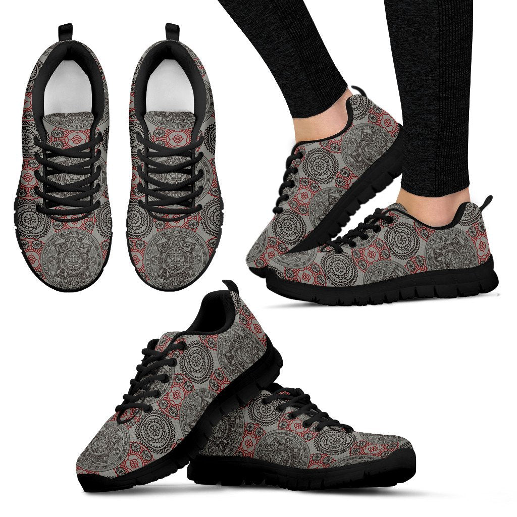 Calendar Aztec Style Print Pattern Women Sneakers Shoes