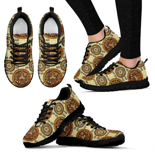 Calendar Aztec Themed Print Pattern Women Sneakers Shoes