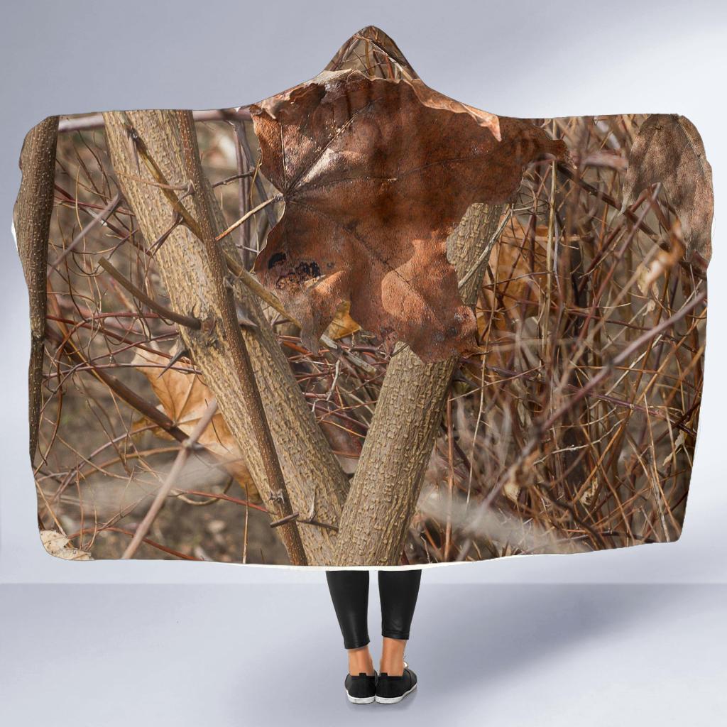 Camo Realistic Tree Forest Autumn Print Hooded Blanket-JTAMIGO.COM