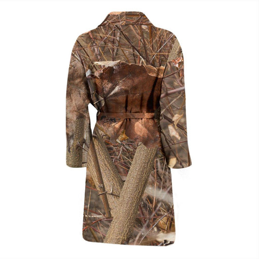 Camo Realistic Tree Forest Autumn Print Men Bath Robe-JTAMIGO.COM