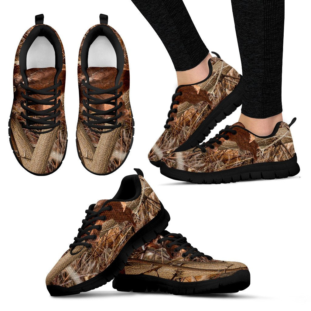 Camo Realistic Tree Forest Autumn Print Women Sneakers Shoes