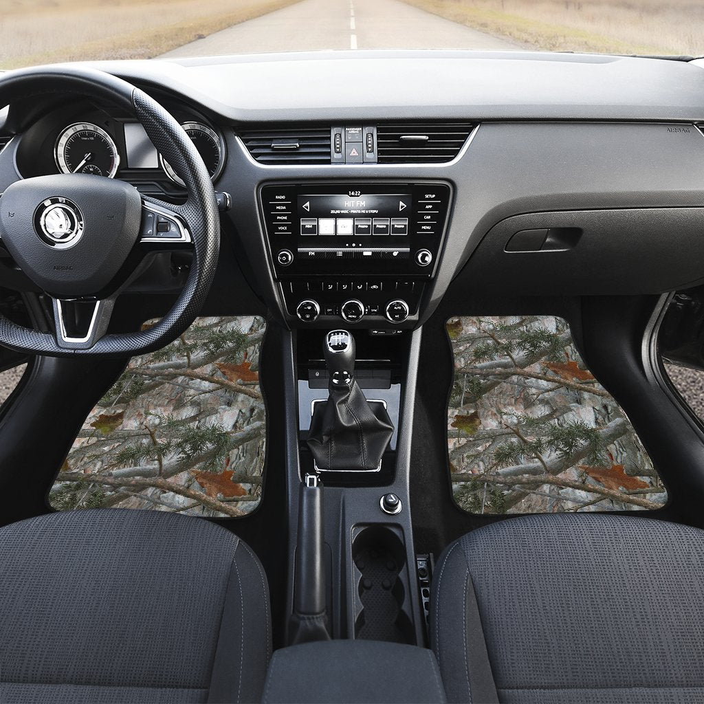 Camo Realistic Tree Forest Pattern Car Floor Mats