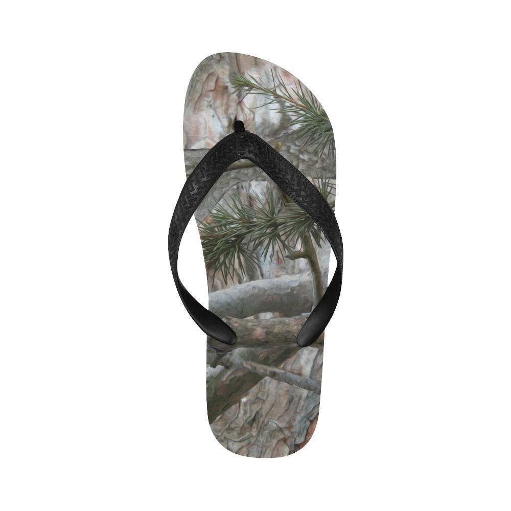 Camo Realistic Tree Forest Pattern Flip Flops-JTAMIGO.COM