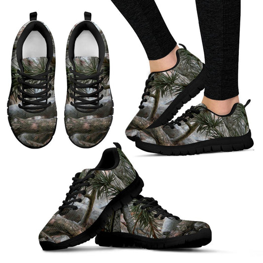 Camo Realistic Tree Forest Pattern Women Sneakers Shoes