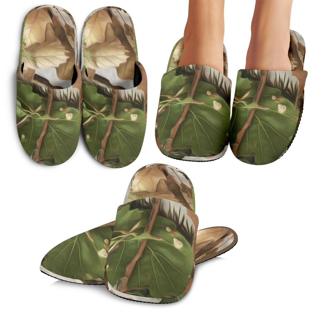 Camo Realistic Tree Forest Print House Slippers
