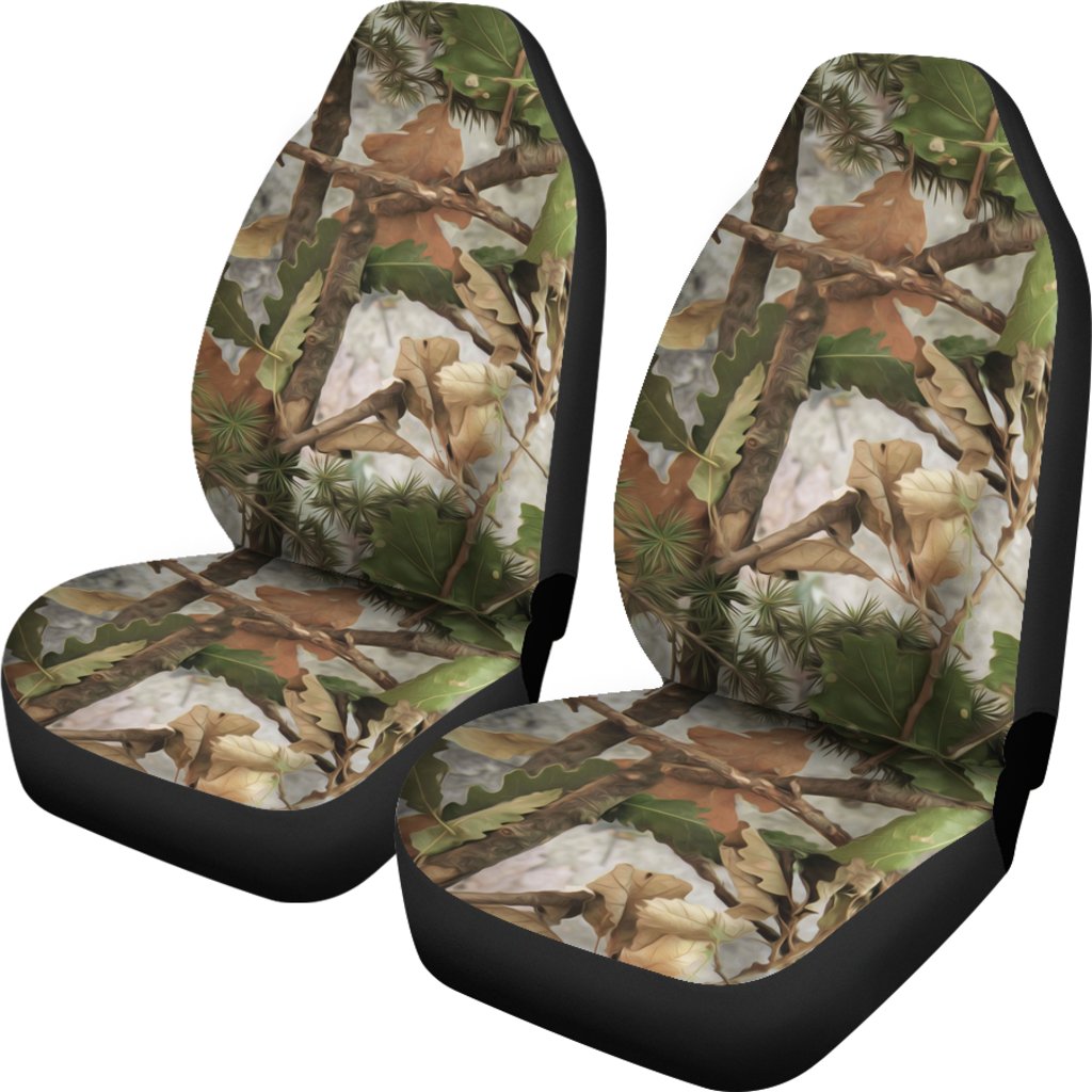 Camo Realistic Tree Forest Print Universal Fit Car Seat Covers