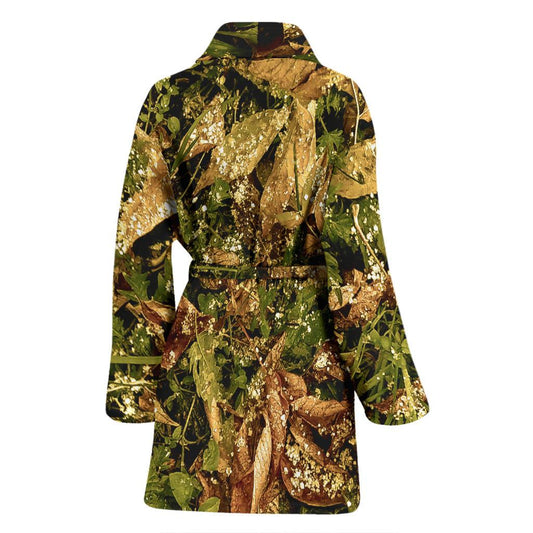 Camo Realistic Tree Forest Texture Print Women Bath Robe-JTAMIGO.COM