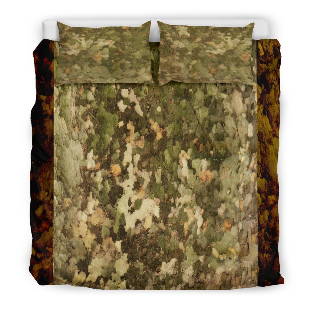 Camo Realistic Tree Texture Print Duvet Cover Bedding Set