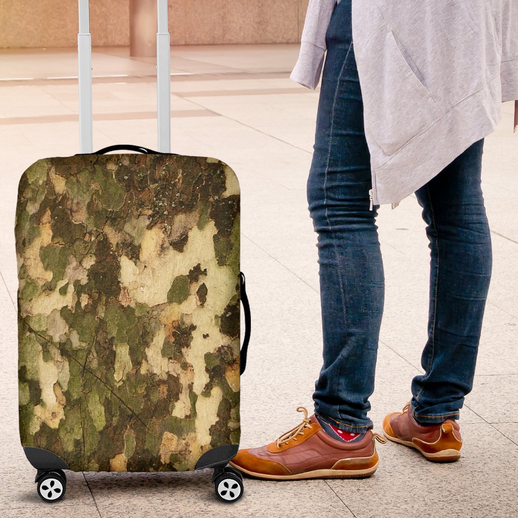 Camo Realistic Tree Texture Print Luggage Cover Protector