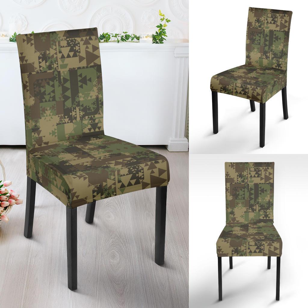 Camouflage Aztec Green Army Print Dinning Chair Slipper-JTAMIGO.COM