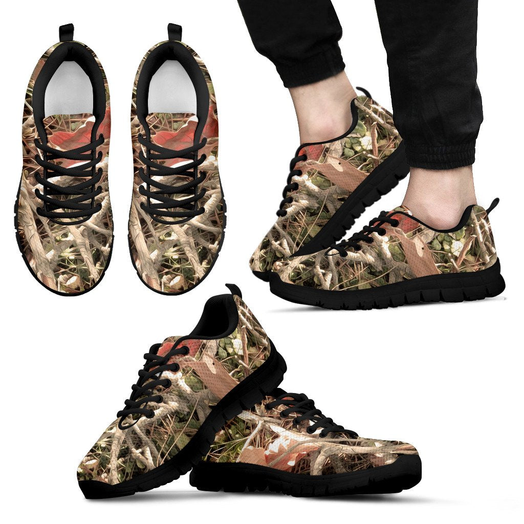 Camouflage Realistic Tree Authumn Print Men Sneakers Shoes