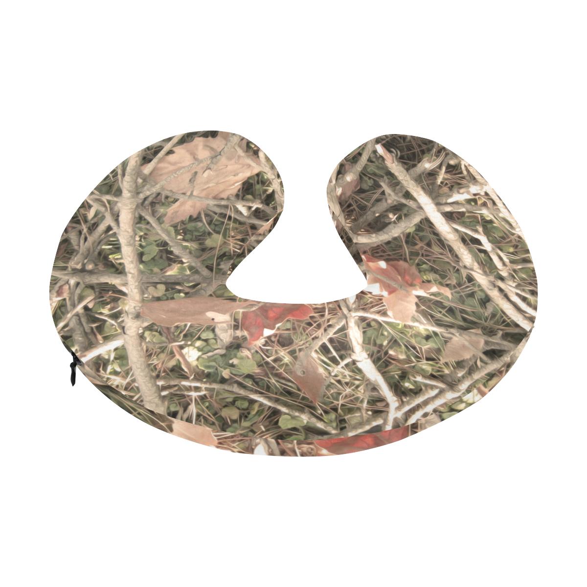 Camouflage Realistic Tree Authumn Print U-Shaped Travel Neck Pillow-JTAMIGO.COM