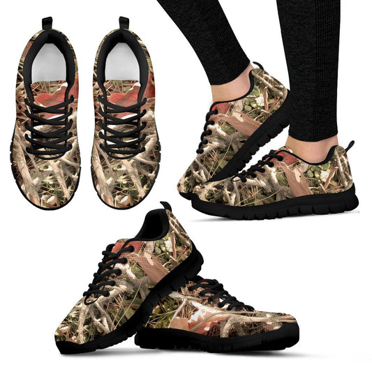 Camouflage Realistic Tree Authumn Print Women Sneakers Shoes