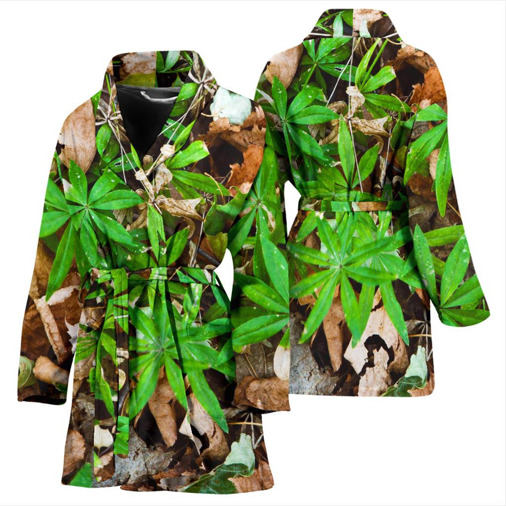 Camouflage Realistic Tree Fresh Print Women Bath Robe-JTAMIGO.COM
