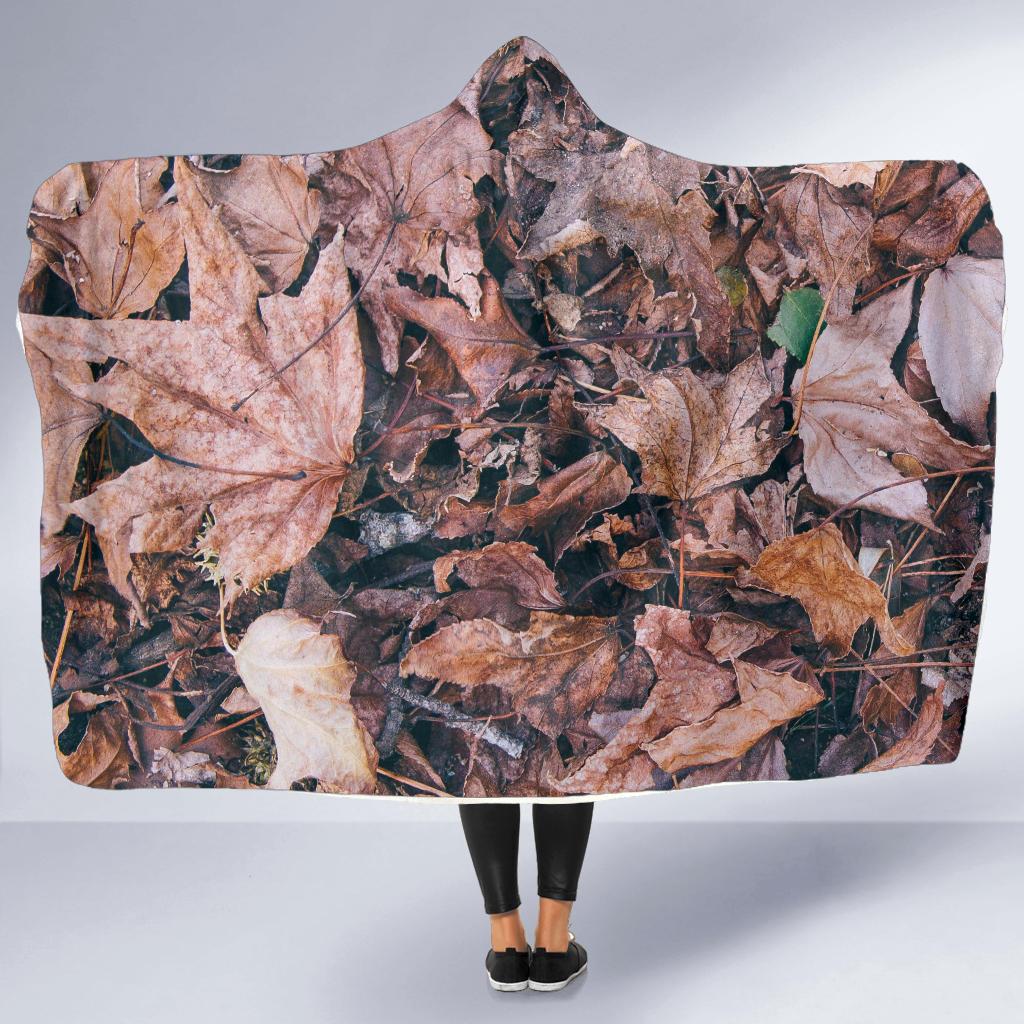 Camouflage Realistic Tree Leaf Print Hooded Blanket-JTAMIGO.COM