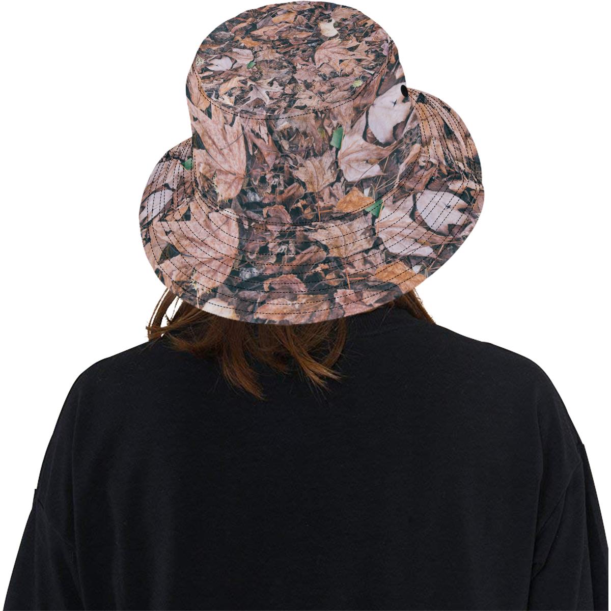 Camouflage Realistic Tree Leaf Print Unisex Bucket Hat