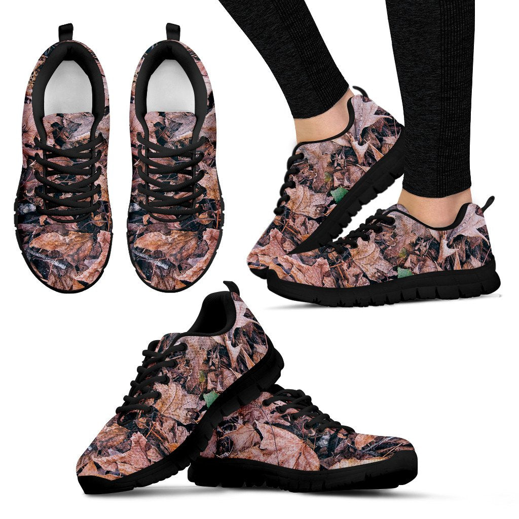 Camouflage Realistic Tree Leaf Print Women Sneakers Shoes