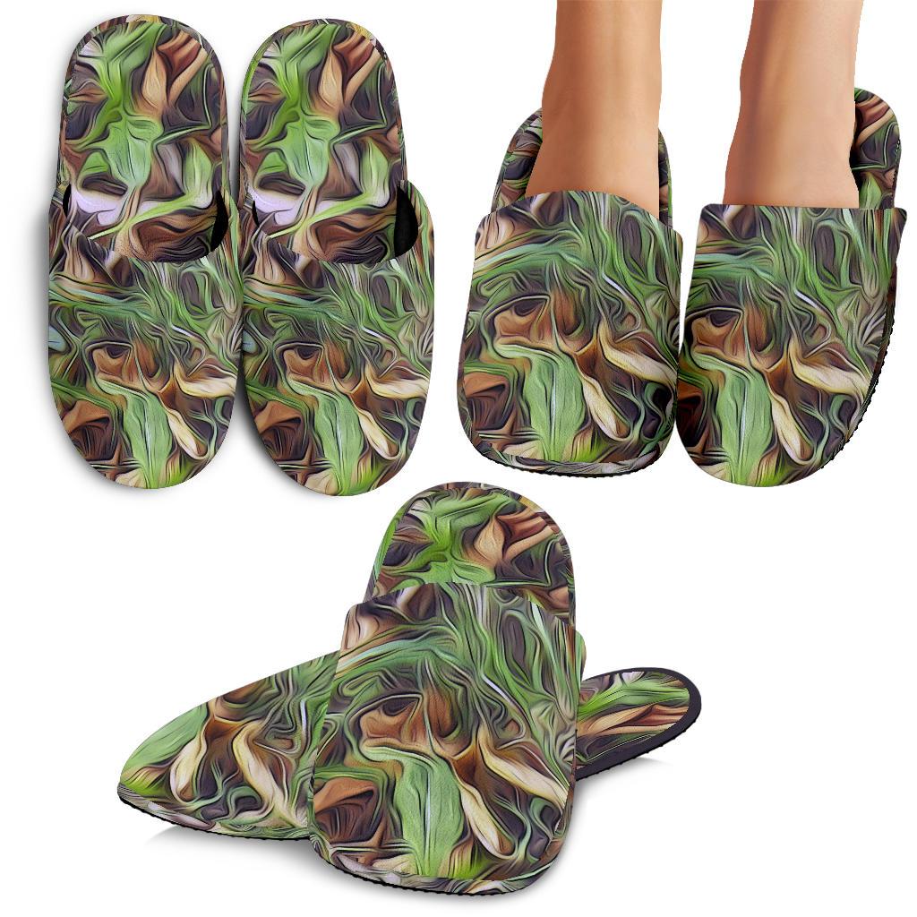 Camouflage Realistic Tree Print House Slippers