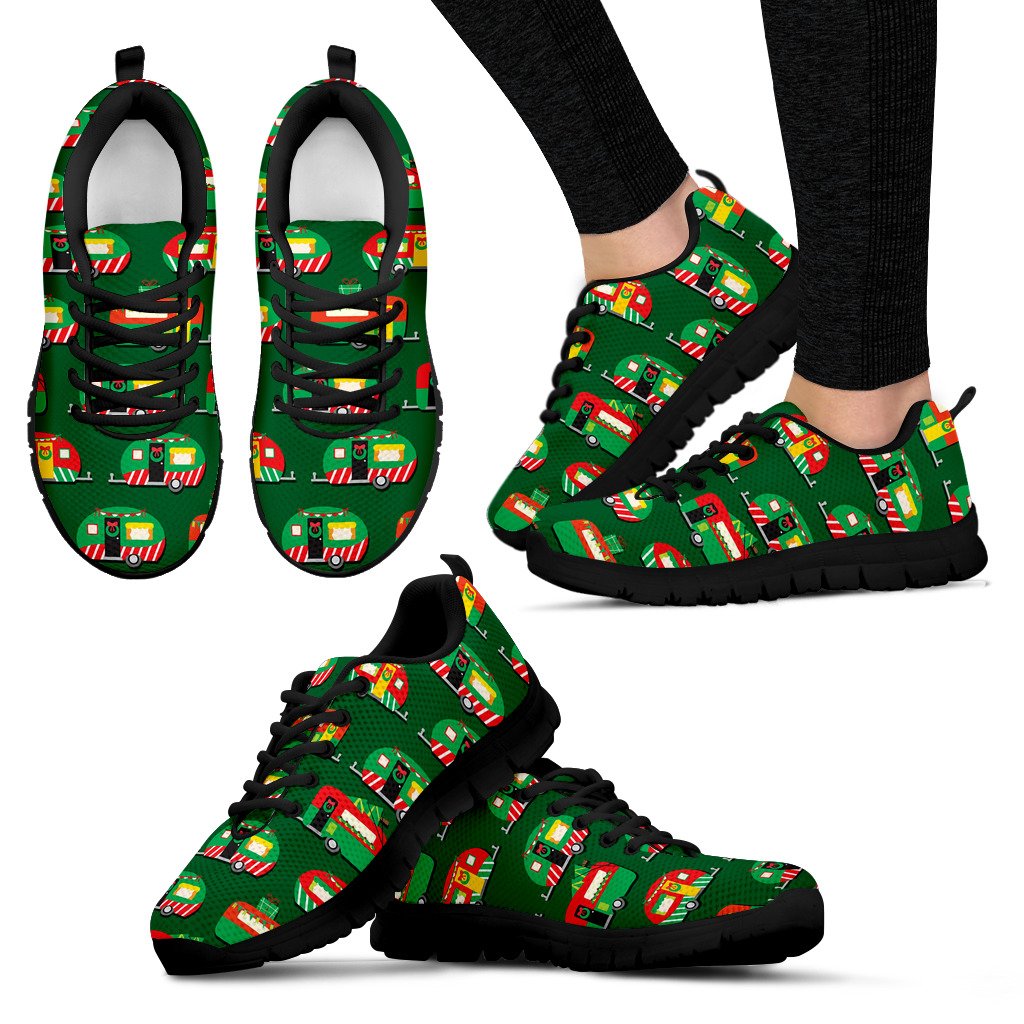 Camper Camping Christmas Themed Print Women Sneakers Shoes