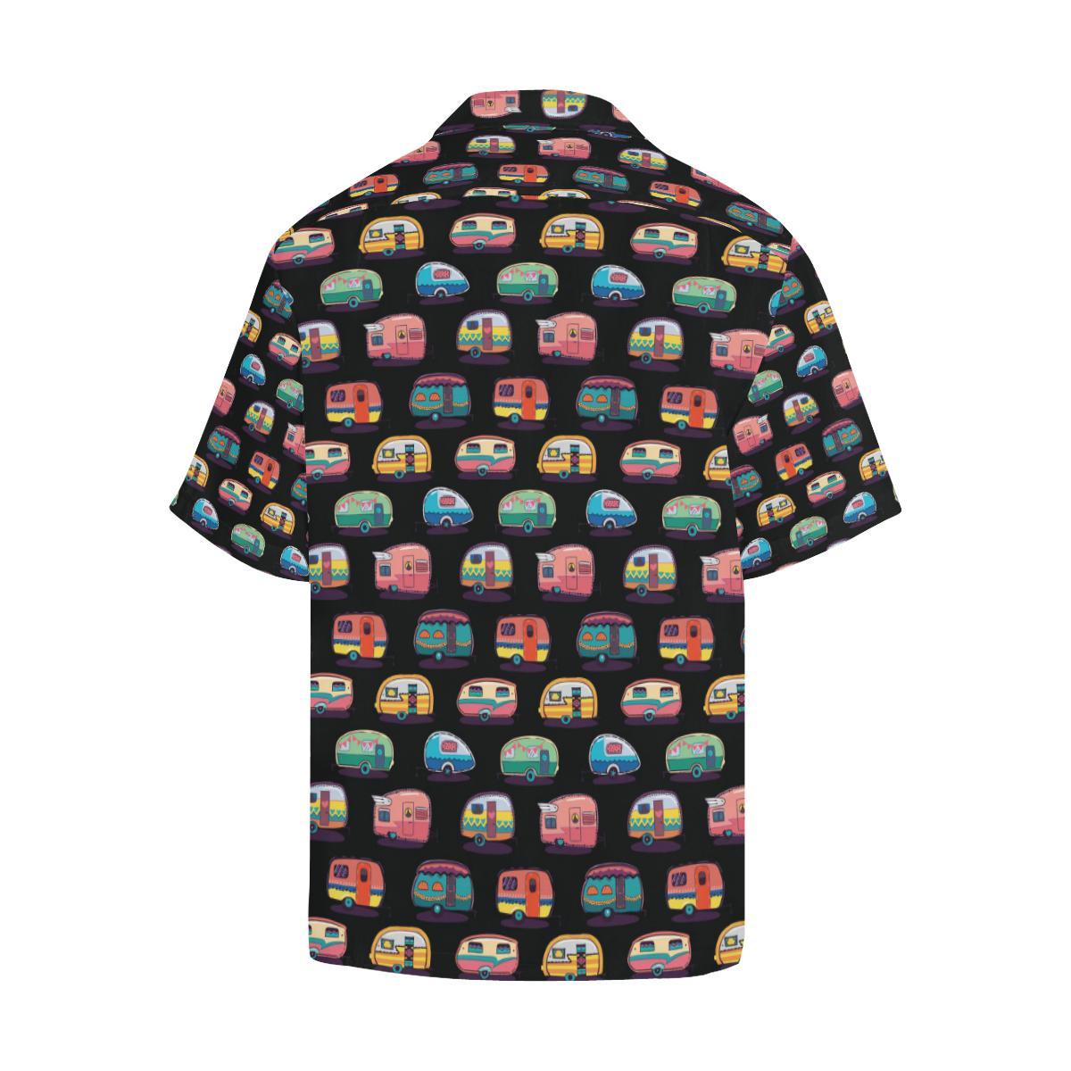 Camper Camping Pattern Men Aloha Hawaiian Shirt