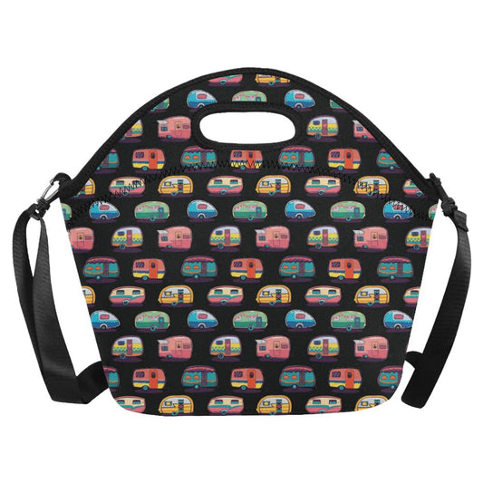 Camper Camping Pattern Neoprene Lunch Bag (Model 1669)(Large)-JTAMIGO.COM