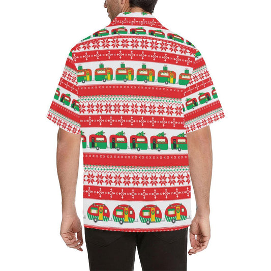 Camper Camping Ugly Christmas Design Print Men Aloha Hawaiian Shirt