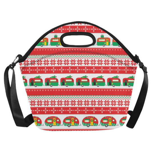 Camper Camping Ugly Christmas Design Print Neoprene Lunch Bag (Model 1669)(Large)-JTAMIGO.COM