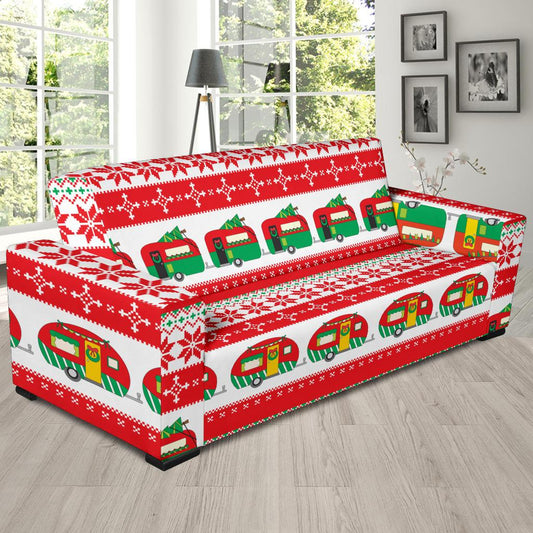 Camper Camping Ugly Christmas Design Print Sofa Slipcover-JTAMIGO.COM