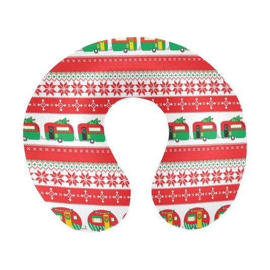 Camper Camping Ugly Christmas Design Print U-Shaped Travel Neck Pillow-JTAMIGO.COM