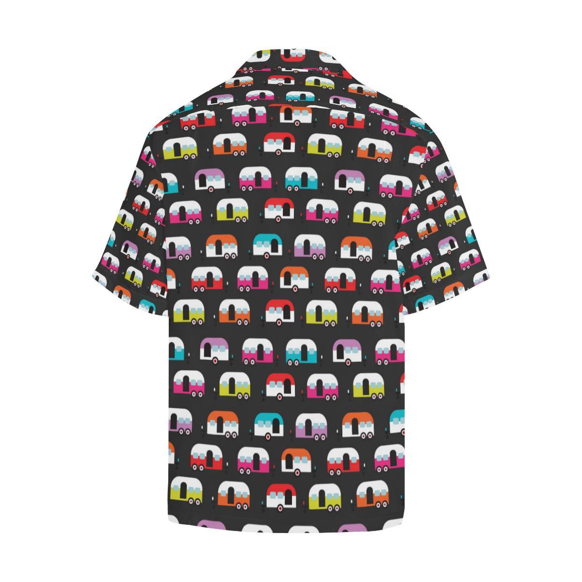 Camper Caravan Pattern Men Aloha Hawaiian Shirt